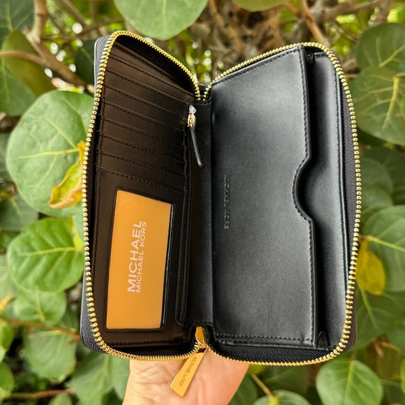 Michael Kors Jet Set Travel Large Chain Tote Bag + Wallet Black - Picture 12 of 14